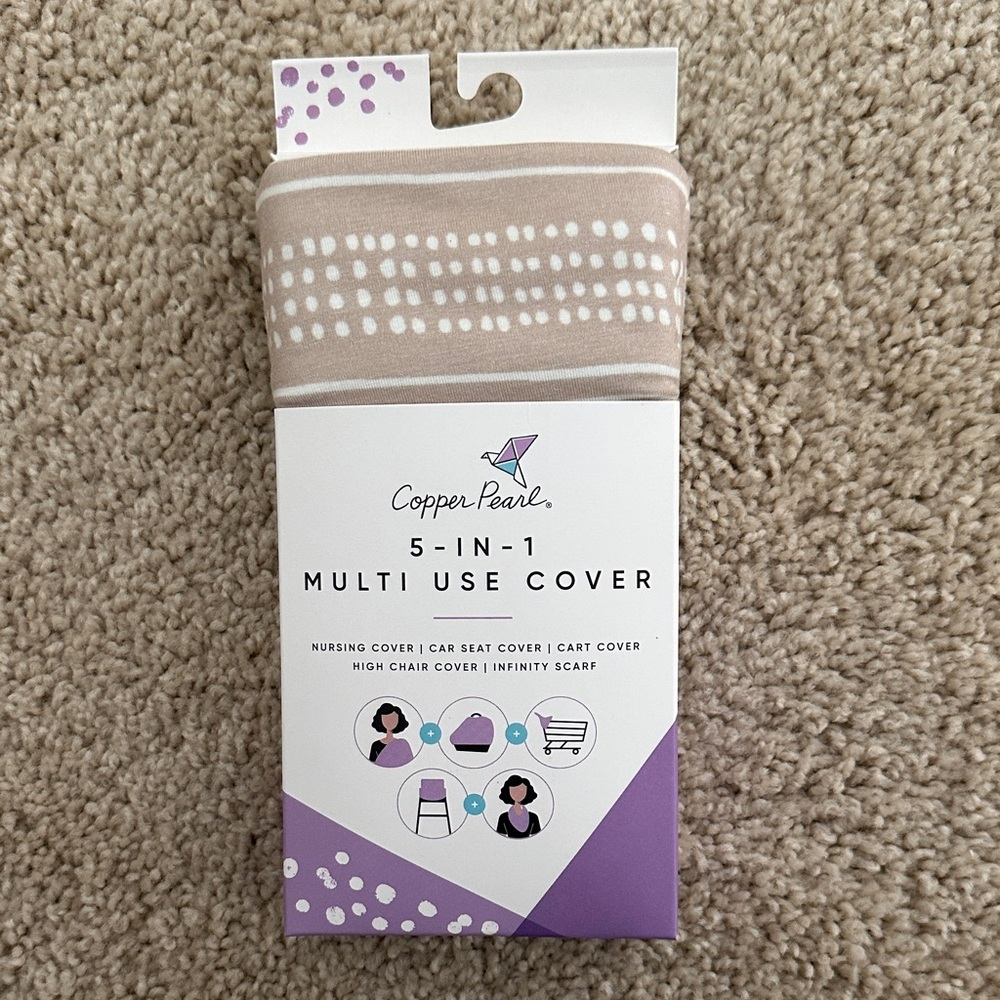 Copper Pearl Multi-Use Cover - Tan and White